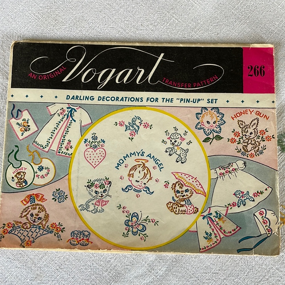 Vintage Vogart Transfer Pattern 266, Darling Decorations for the Pin-Up Set